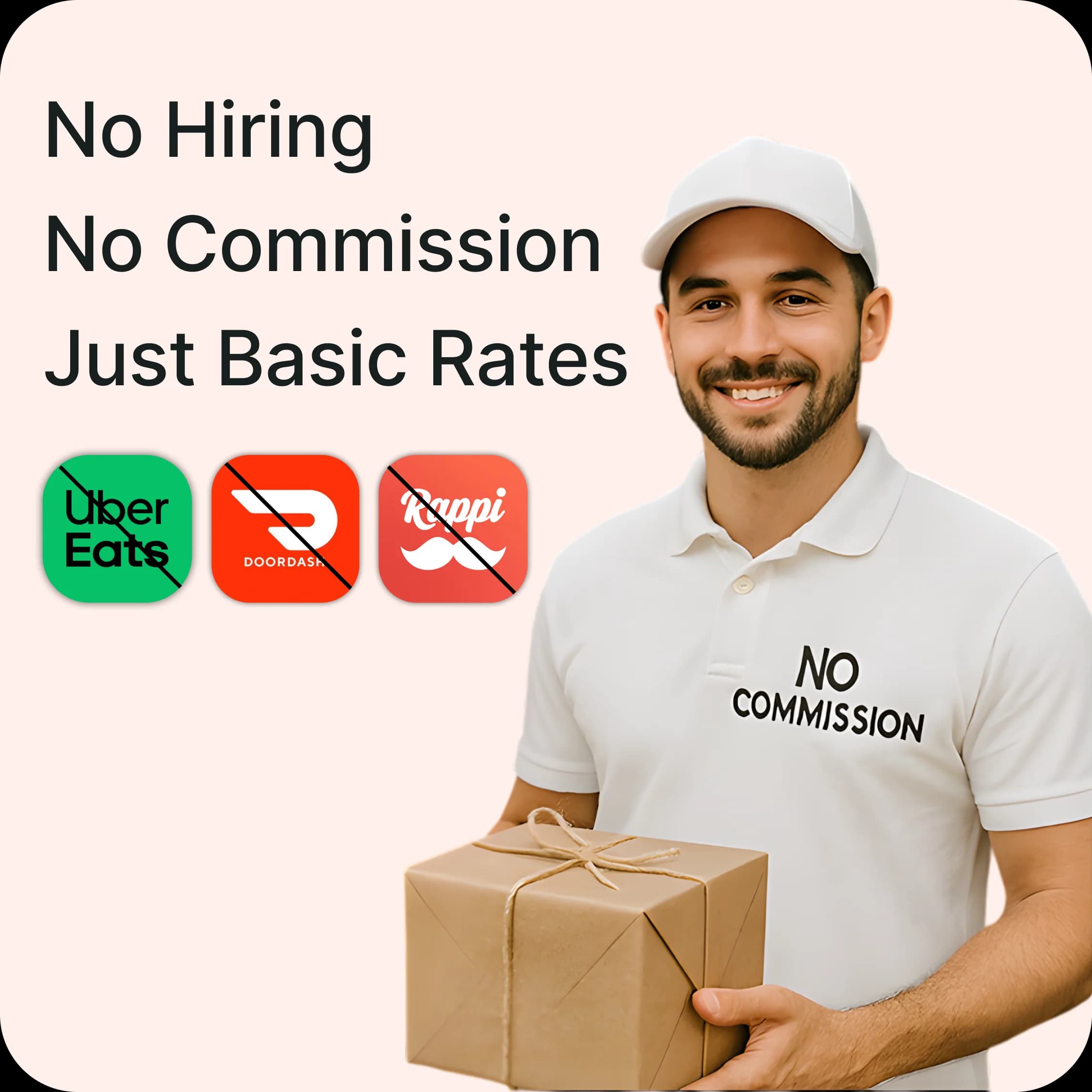 Delivery partner holding package with no commission | TryzenSolution.com
