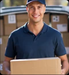 Delivery person with package