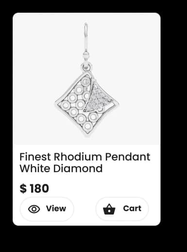 Rhodium pendant jewelry