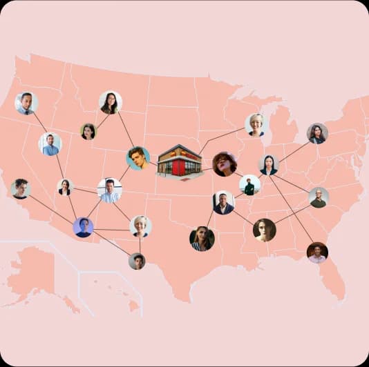 Center connected with customers nationwide, symbolizing customer data ownership and loyalty growth